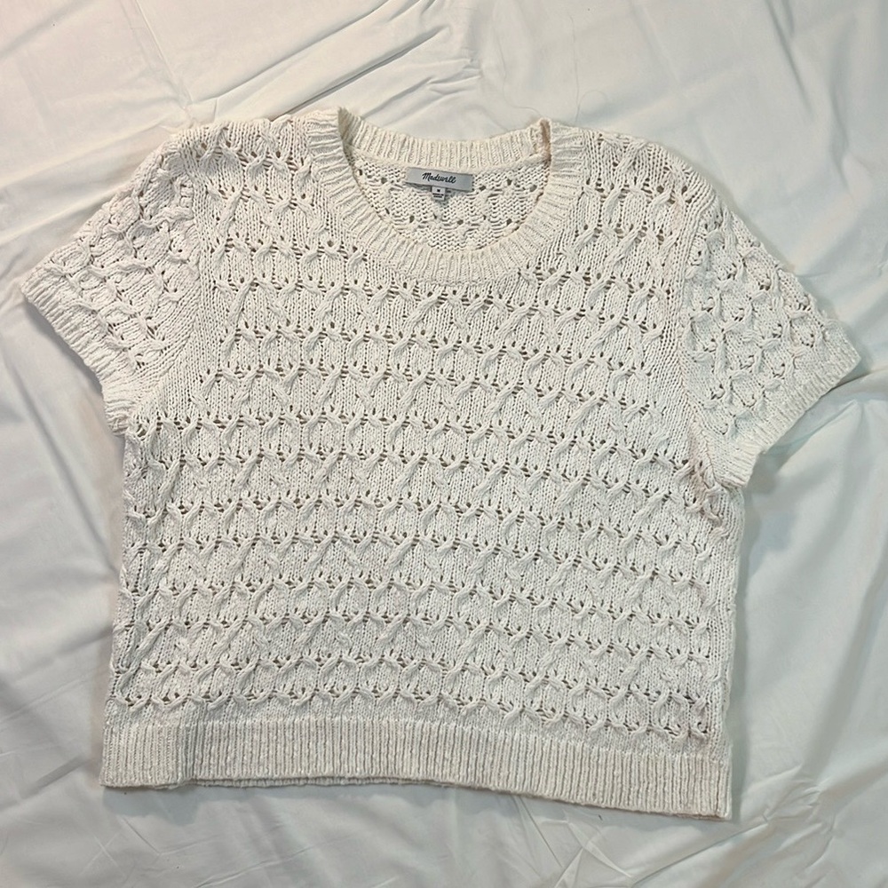 Madewell 100% cotton Carrington Crochet sweater